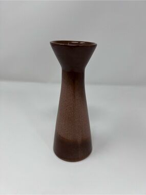 Frankoma vintage bud vase brown blended glaze MCM